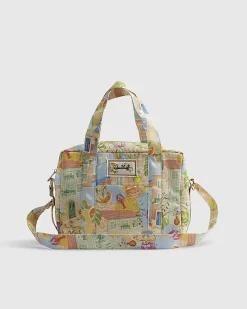 Cream Abstract Print Soft Holdall Bag
