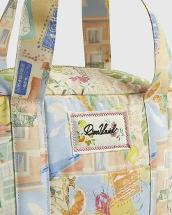 Cream Abstract Print Soft Holdall Bag