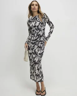 Cream Abstract Print Top