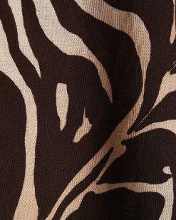 Cream Animal Print Linen Blend Tank Top
