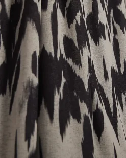 Cream Animal Print Long Sleeve Maxi Dress