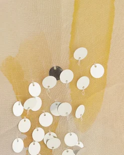 Cream Blur Print Tiered Cami Top