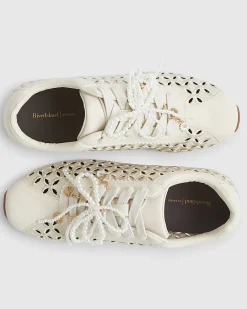 Cream Broderie Charm Trainers