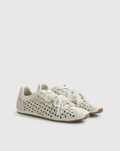 Cream Broderie Charm Trainers