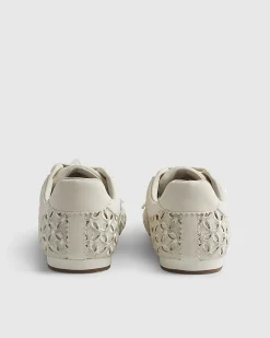 Cream Broderie Charm Trainers