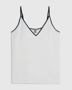 Cream Contrast Trim Cami Top