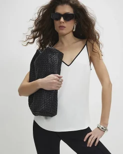 Cream Contrast Trim Cami Top