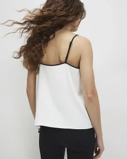 Cream Contrast Trim Cami Top