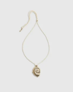 Cream Cord Ammonite Shell Necklace