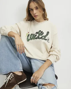 Cream Cotton blend Cactus Sweatshirt