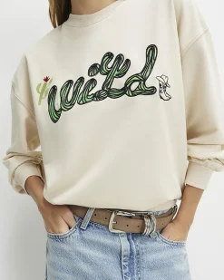 Cream Cotton blend Cactus Sweatshirt