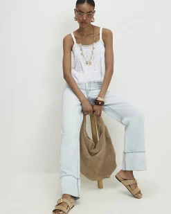 Cream Cotton Lace Trim Cami