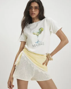 Cream Cotton Margs Embellished T-Shirt