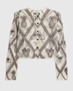 Cream Crochet Embroidered Beach Cardigan
