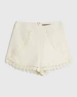 Cream Crochet Shorts