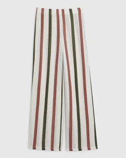 Cream Crochet Stripe Trousers