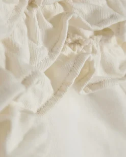 Cream Denim Frill Bandeau Top