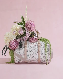 Cream Ditsy Floral Barrel Bag