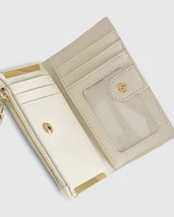 Cream Embossed Monogram Mini Purse