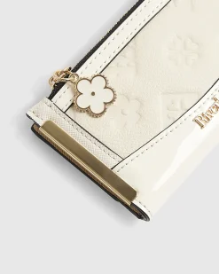 Cream Embossed Monogram Mini Purse