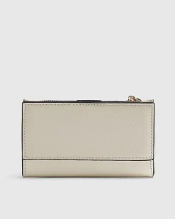Cream Embossed Monogram Mini Purse