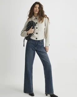 Cream Faux Suede Overshirt