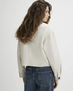 Cream Faux Suede Overshirt