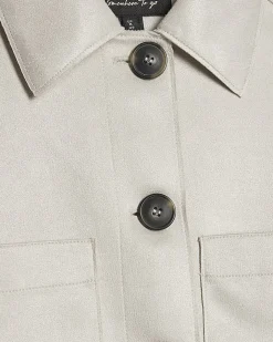 Cream Faux Suede Overshirt