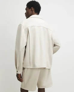 Cream Faux Suede Overshirt