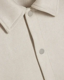 Cream Faux Suede Overshirt