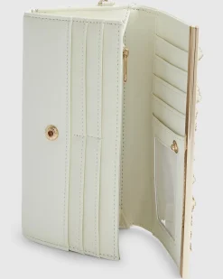 Cream Floral Applique Purse