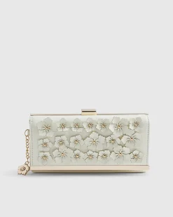 Cream Floral Applique Purse