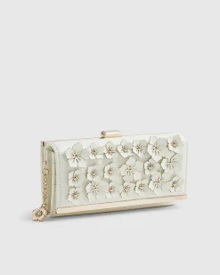 Cream Floral Applique Purse