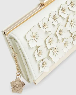 Cream Floral Applique Purse