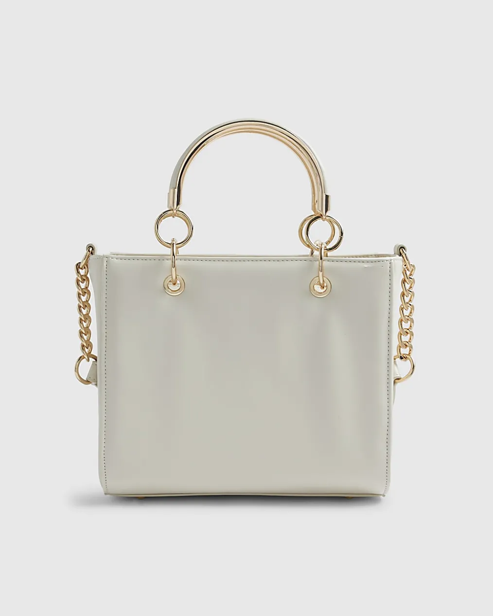 Cream Floral Applique Tote Bag