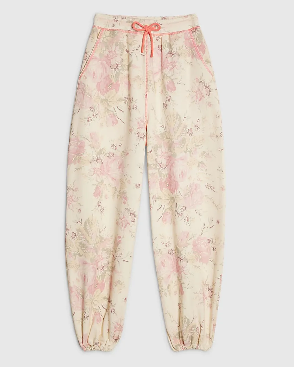 Cream Floral Joggers