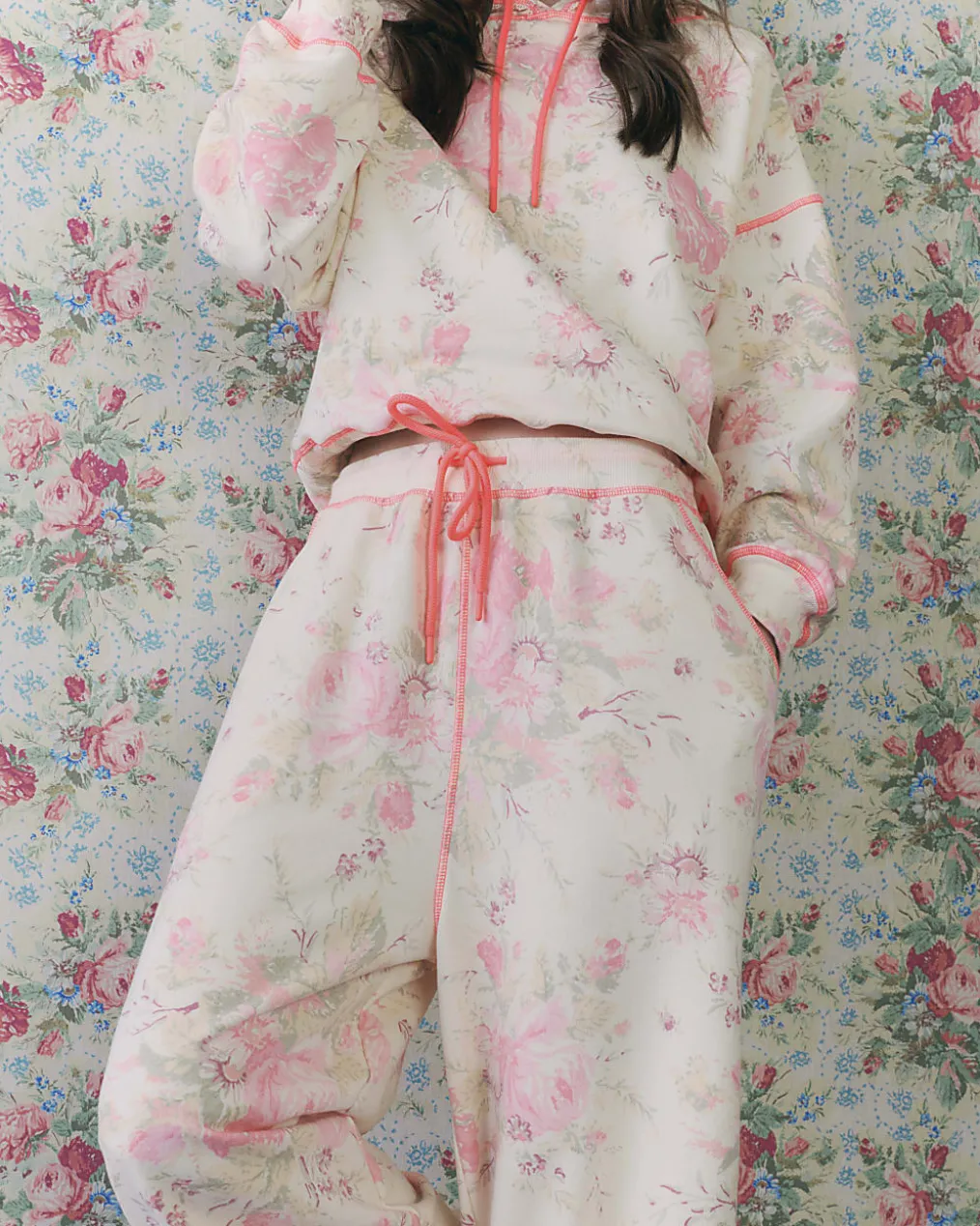 Cream Floral Joggers