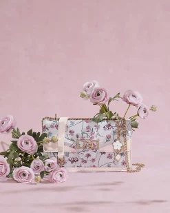 Cream Floral Panelled Shoulder Bag
