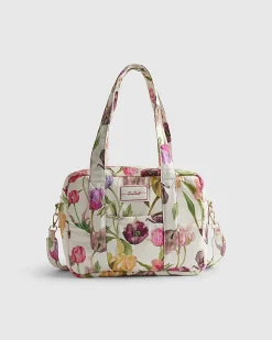 Cream Floral Print Holdall Bag
