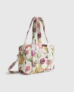 Cream Floral Print Holdall Bag