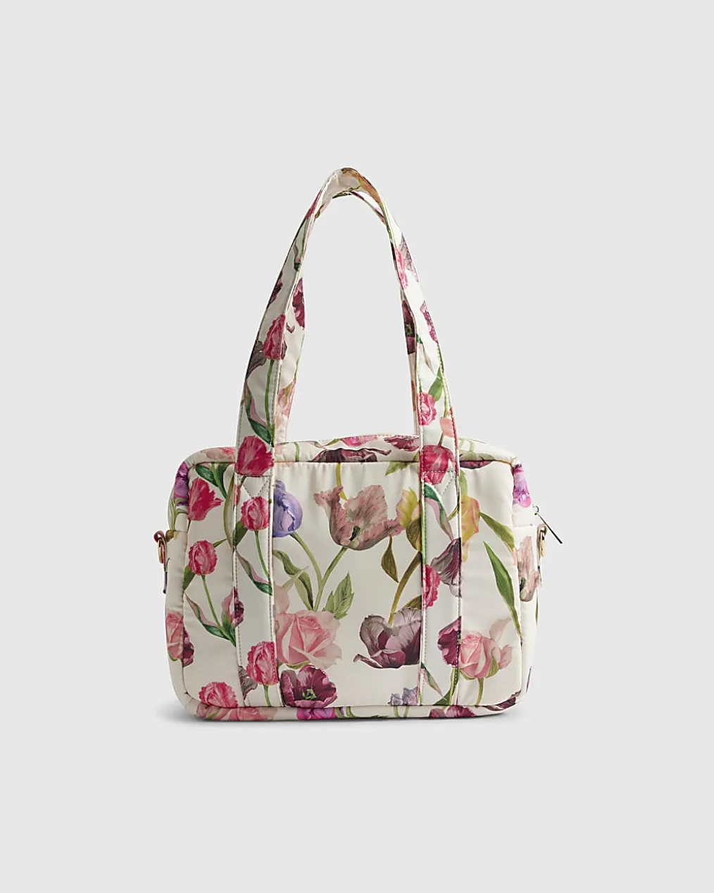 Cream Floral Print Holdall Bag