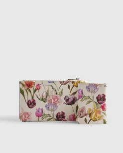 Cream Floral Travel Wallet Bundle