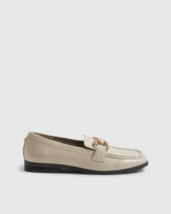 Cream Gold Trim Loafers