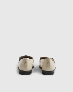 Cream Gold Trim Loafers