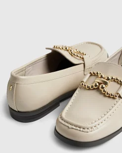 Cream Gold Trim Loafers
