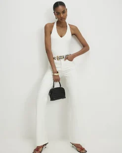 Cream Halter Neck Bodysuit