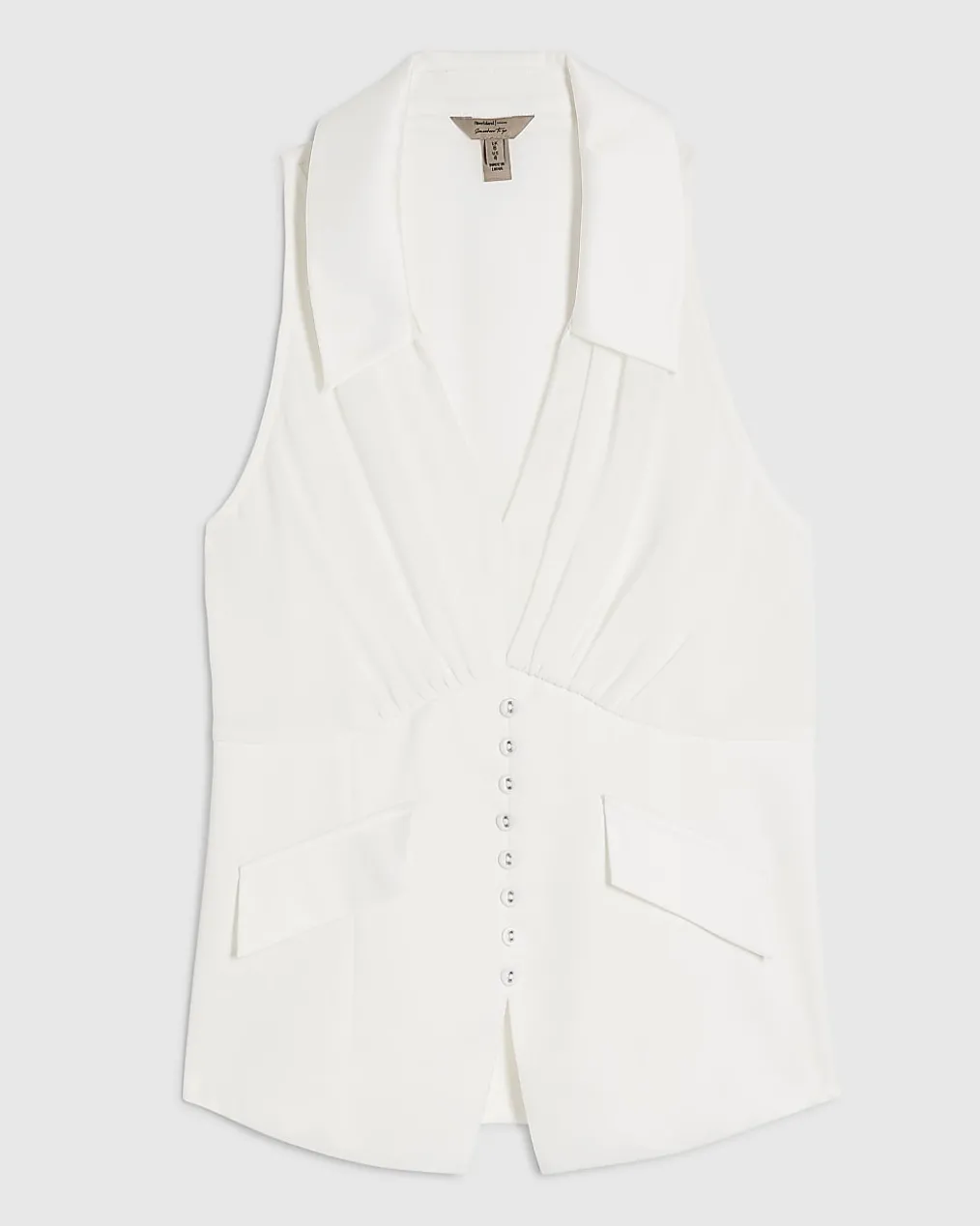 Cream Halter Neck Corset Blouse