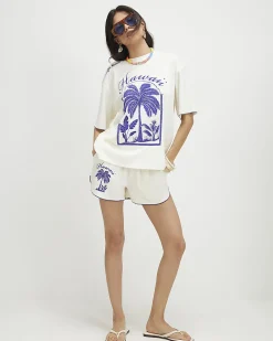 Cream Hawaii Towelling Shorts