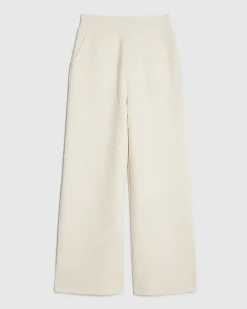 Cream Jacquard Texture Wide Leg Trousers