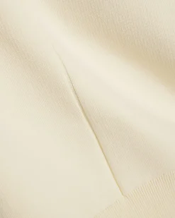 Cream Knit V Neck Top